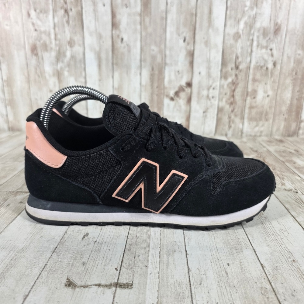 New Balance 500 Women's Black Pink Suede Mesh Running Shoes Size 9